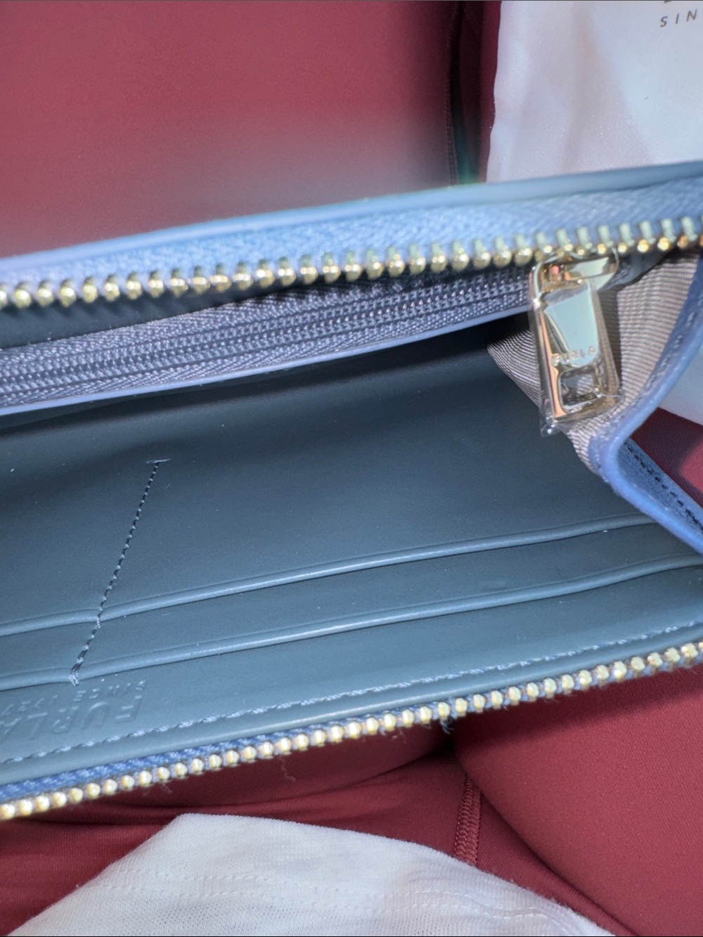 Furla Light Blue Zip-Around Continental Wallet - Picture 3 of 5